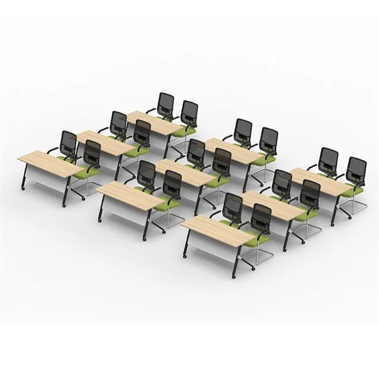 Metal Speech Training White MFC MDF Meeting Room Writing Desk Folding Conference Table
