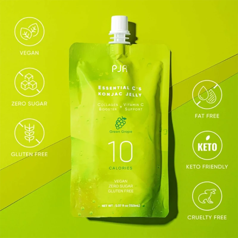 Vegan Zero Sugar Low Calories Grape Flavor Essential Collagen Konjac Jelly For Hydrating & Glowing Skin Collagen Beauty Jelly