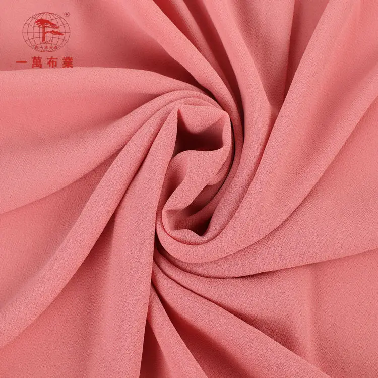 Низкий минимальный заказ, окрашенная полиэфирная шифоновая ткань, обычная ткань для платья