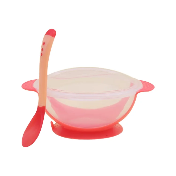 China Factory Cheap Price BPA free PP plastic suction baby bowl with spoon For Kids Toddler
