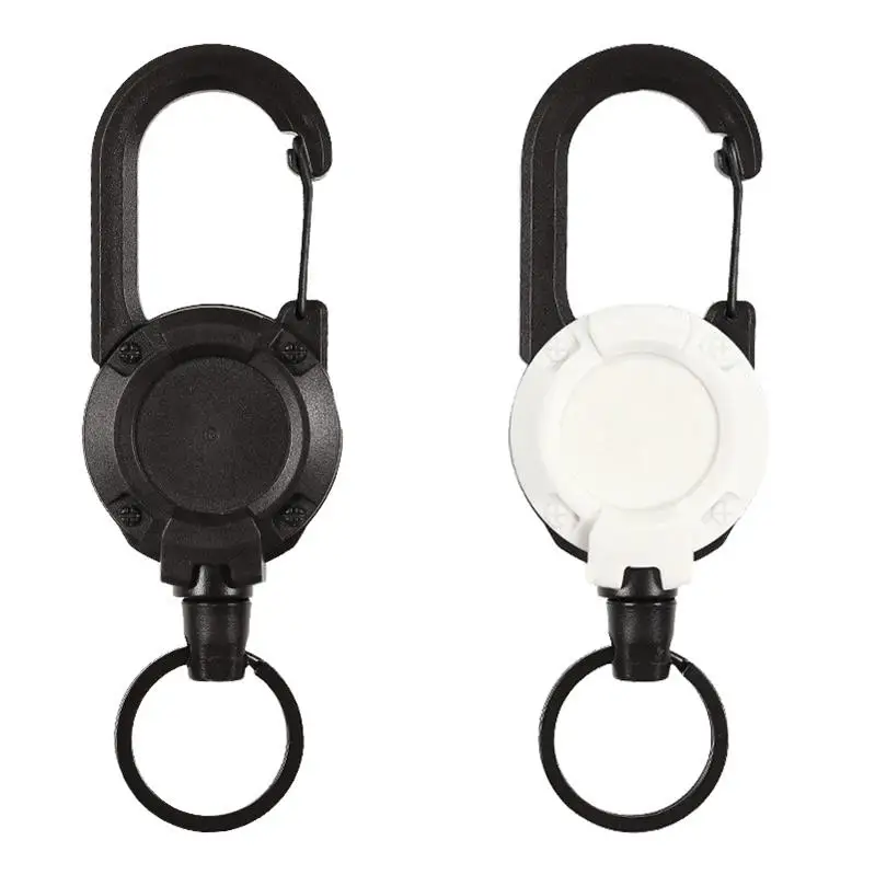 Black Outdoor Buckle Automatic Retractable Buckle Badge Holder Backpack Key Chain Belt Back Clip Badge Reel Convenient Buckle