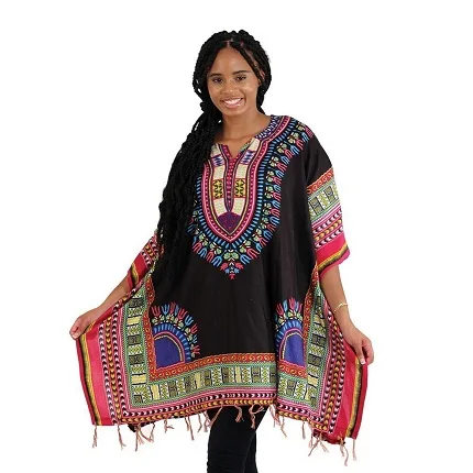 Unisex Tribal African Shirt Dress Men Women Dashiki Print Hippie Style kaftan 100% Cotton Ladies Custom Dashiki Shirt Wholesale