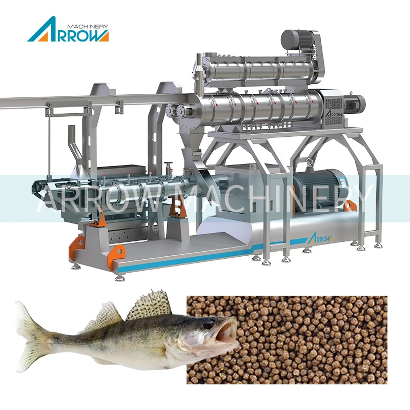 High Productivity 800-1200kg/h Floating Fish Feed Making Machine