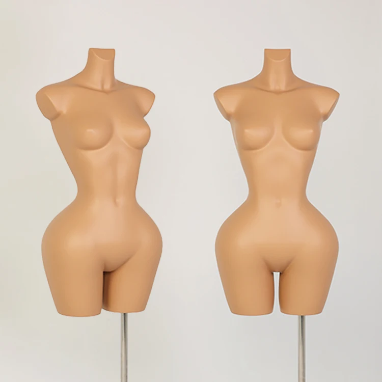 Fiberglass big hips thin waist female half body curvy bust mannequin female torso Brazilian Body Mannequin