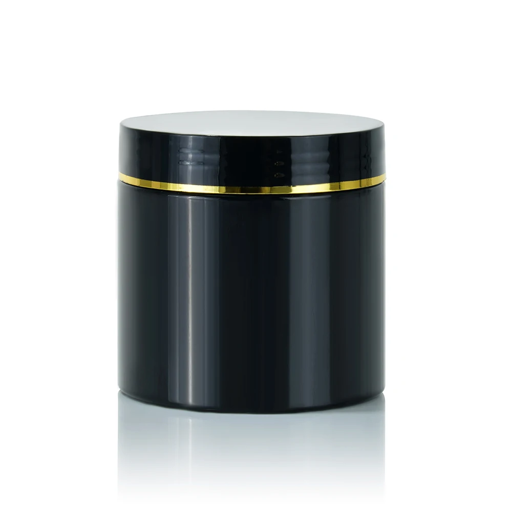 Custom round Black PET Container Travel Plastic PET Bottle for Food Protein Powder Storage Jars for Cosmetic Use