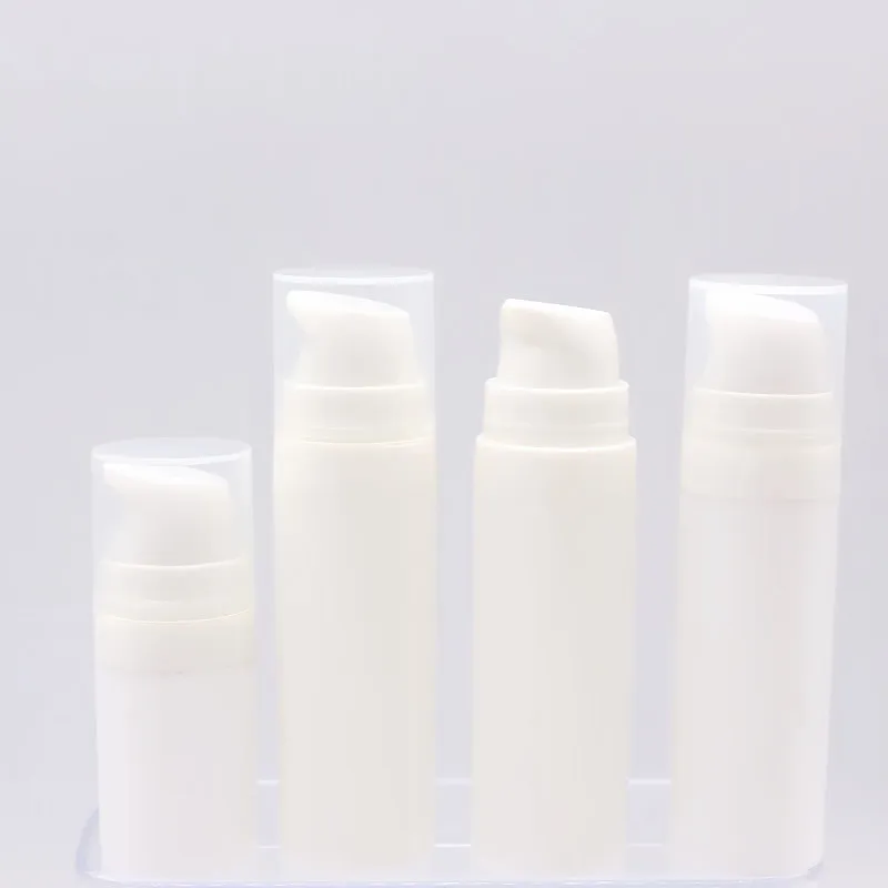 Eco friendly white empty PP plastic cosmetic packaging container serum lotion 15ml 30ml 50ml airless pump bottle