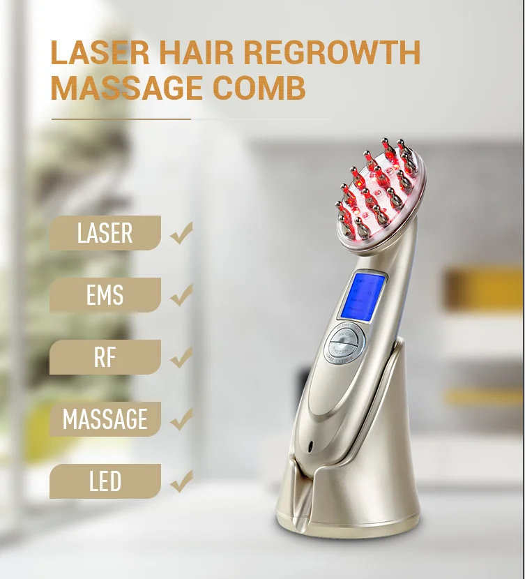 Allurlane Laser Hair Growth Comb Anti Hair Loss Massager Hair Regrowth Comb Brush