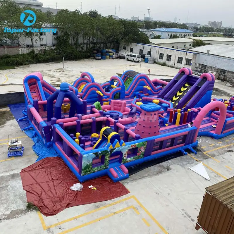 Water Park Color Air Jumping Castle Course Indoor Inflatable Bouncers For Kids