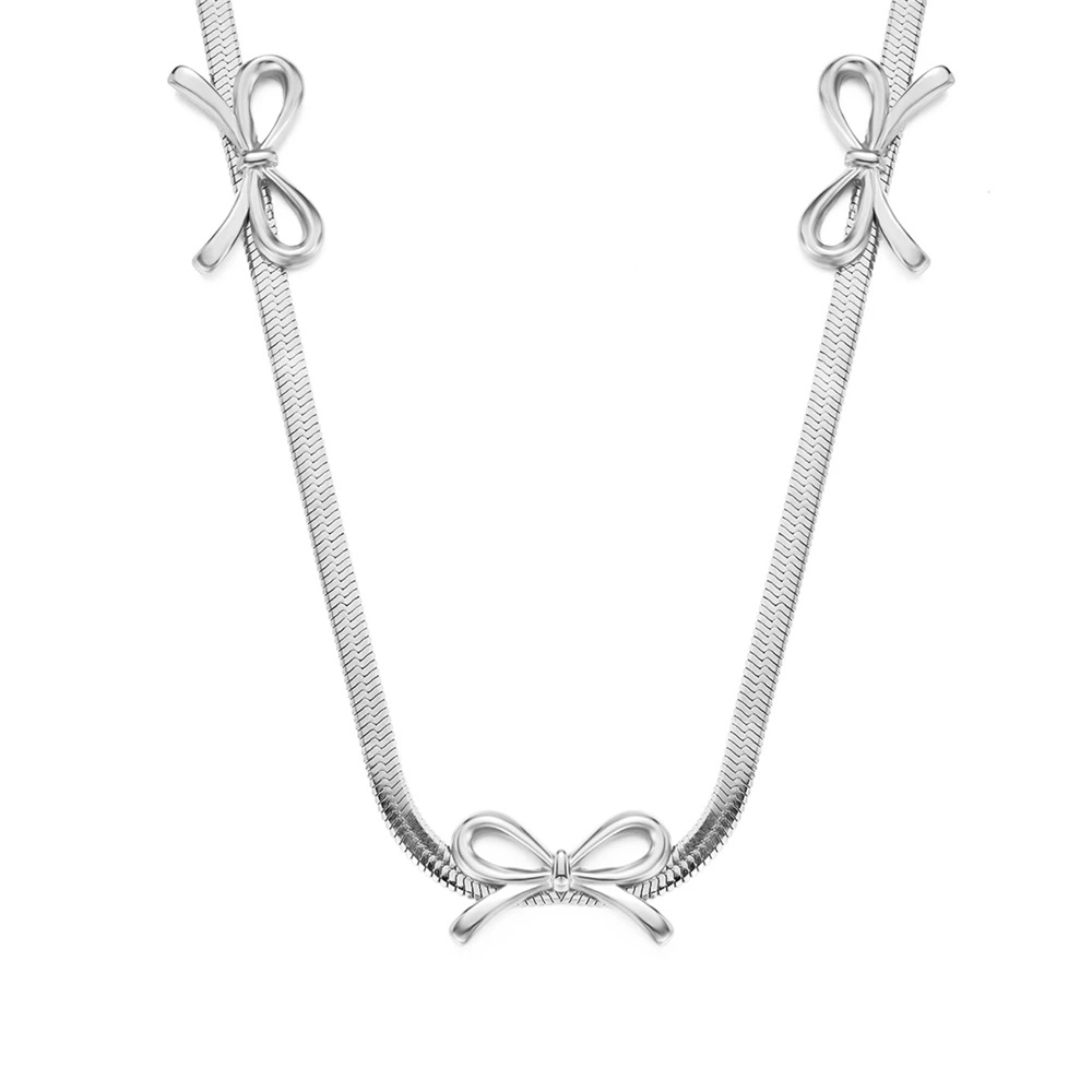 ladies new stylish stainless steel snake chain butterfly pendant necklaces jewelry