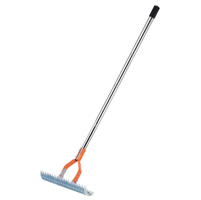 LARIX High Quality Garden Hand Rake Tool Metal Weeding All Steel Hardened Hoe Garden Hand Rake Tools For Backyard Lawn