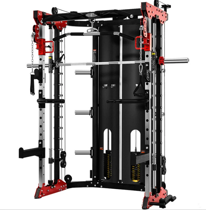 Multi-Functional 100kg Counterweight Power Rack Home Fitness Workout Equipment Modern Style Squat Rack Smith Machine