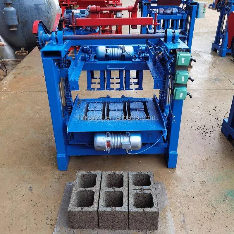 low price semi automatic electric interlocking hollow concrete block brick making machinery