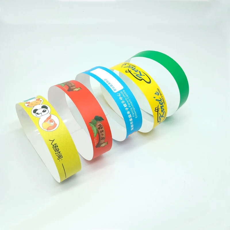 Customized Logo Synthetic Paper Bracelets Personalized Wristband Event Waterproof Disposable PP Paper Wristband