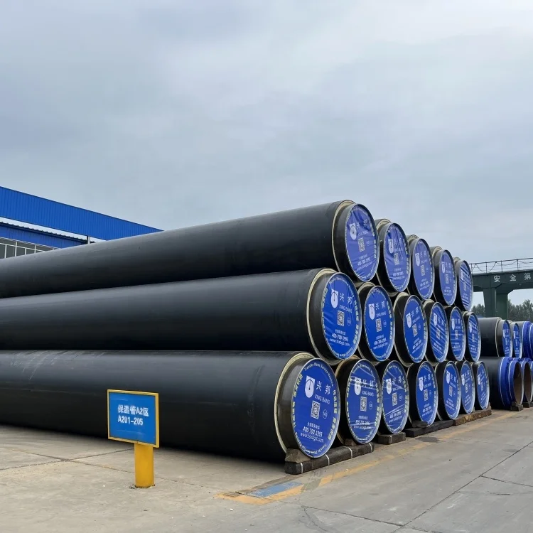 underground API 5L high density polyethylene HDPE polyurethane foam PUR pre-insulated pipe from chinese manufacturer