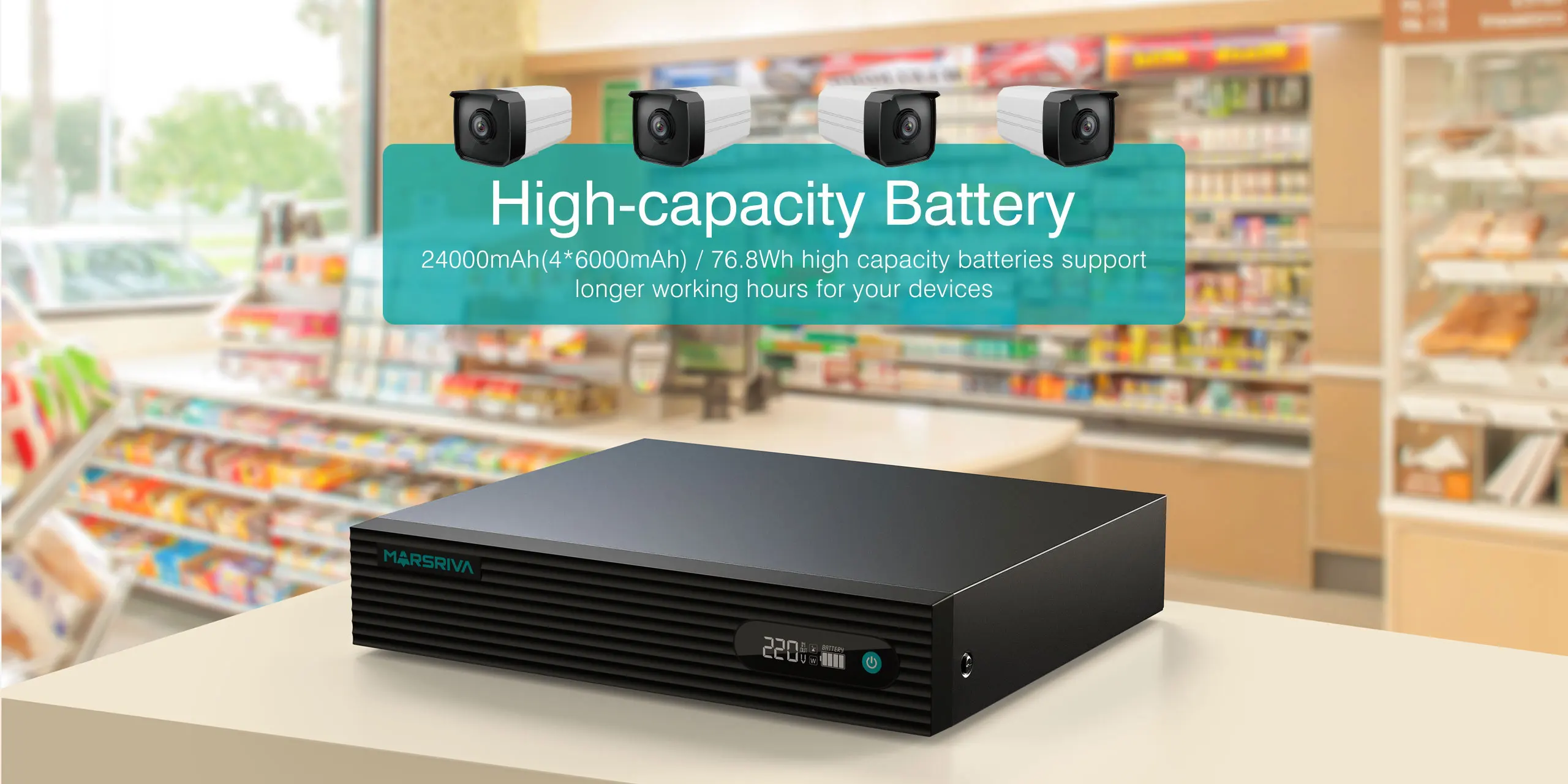 MARSRIVA Supplier Uninterruptible Power Supply 24000mAh 9V 12V with Gigabit PoE Mini DC UPS kp7 Pro For Wifi Router Cctv Camera