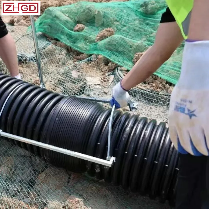 Полиэтилен высокой плотности HDPE гофрированный перфорированный рифленый дренажный пластиковый трубопровод нового типа легкий прочный материал