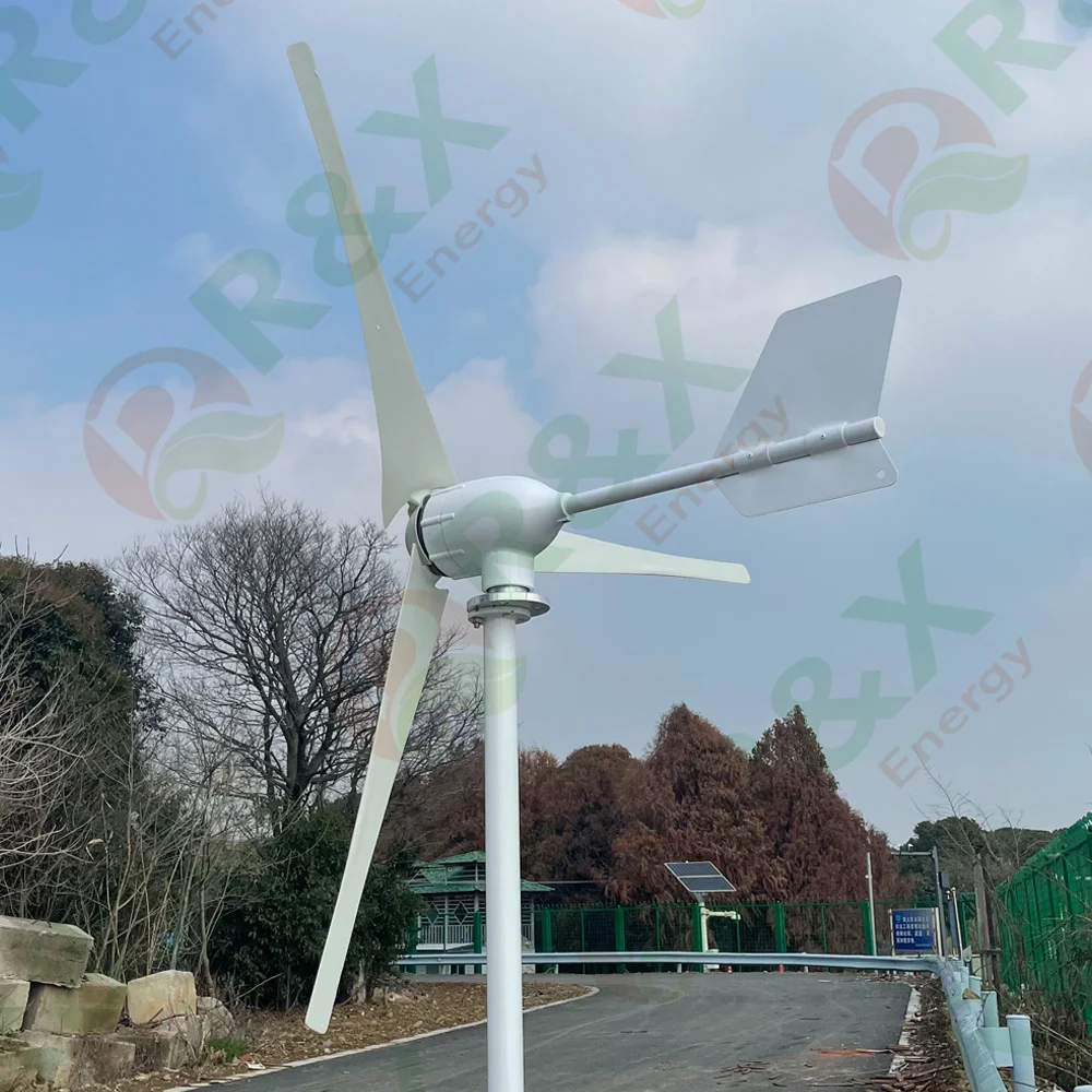 High RPM 24V/48V/96V Electric Power Generator Low Noise Horizontal Wind Turbine 800w 1kw 3kw for Home Use