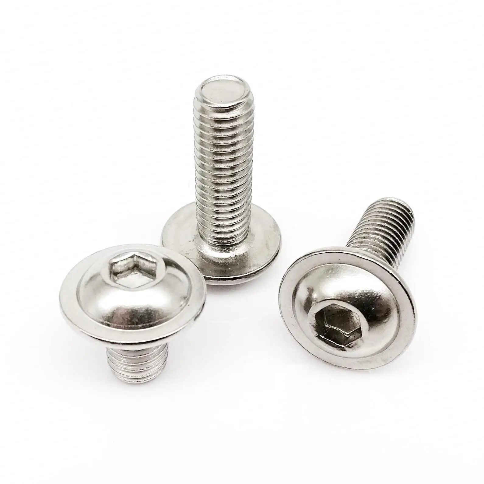 SDPSI DCT M2 M2.5 M3 M4 M5 M6 M8 ISO7380.2 304 A2 Stainless Steel Allen Hex Hexagon Socket Round Button Head With Washer Collar
