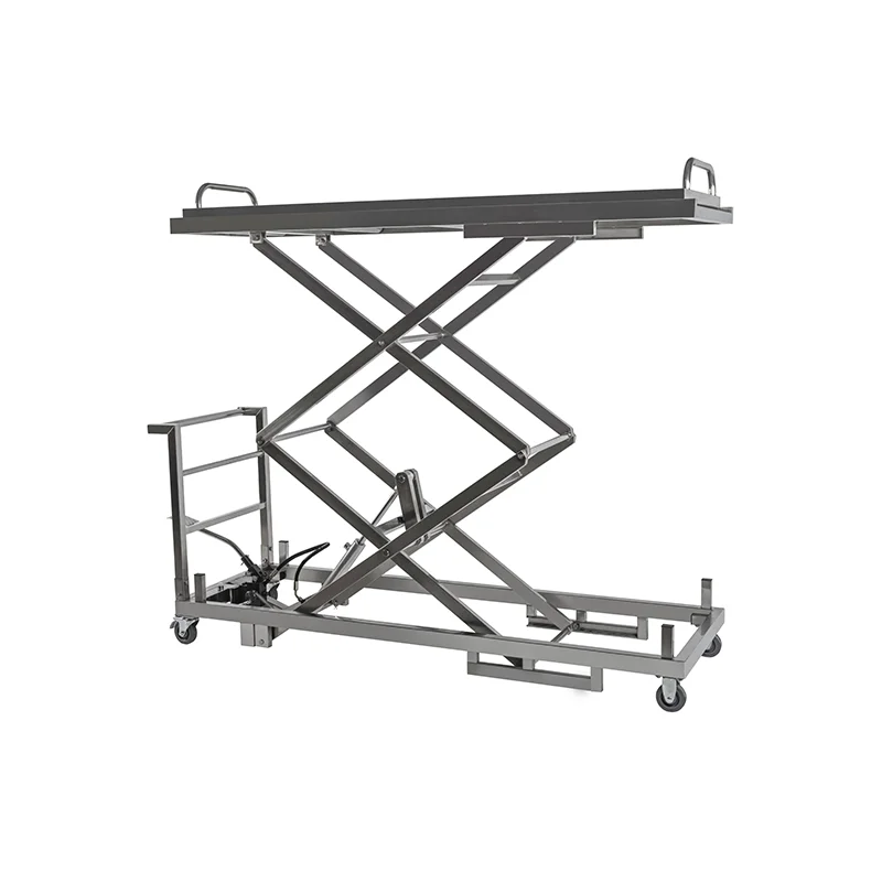 Roundfin lift hydraulic hand scissor lift trolley Morgue Elevator Autopsy Table Post-Mortem lift Hydraulic Embalming Table