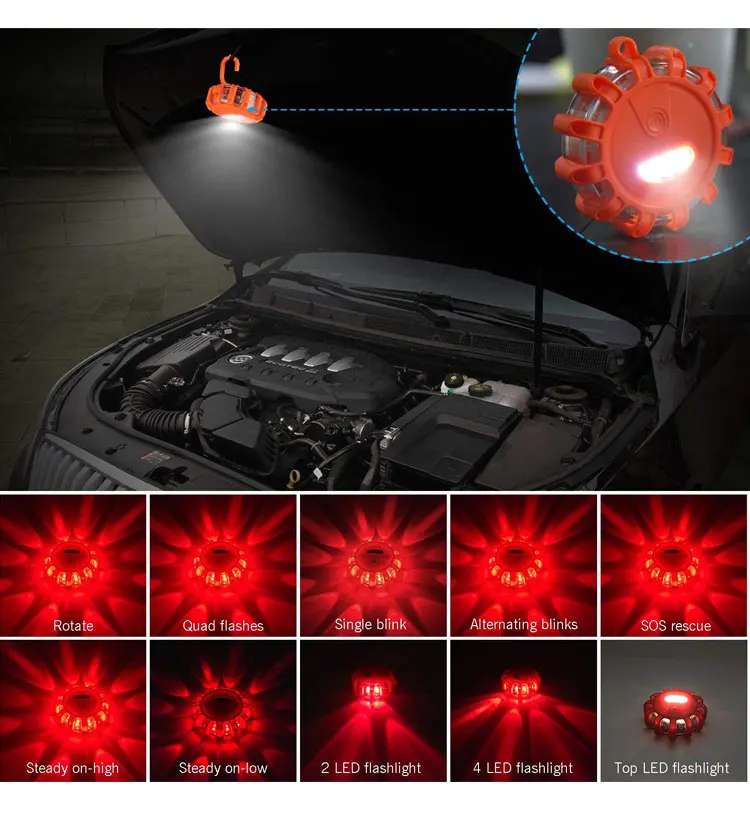 China Supplies Led Emergency Traffic Warning Light Led Road Flares Safety Light With Magnet