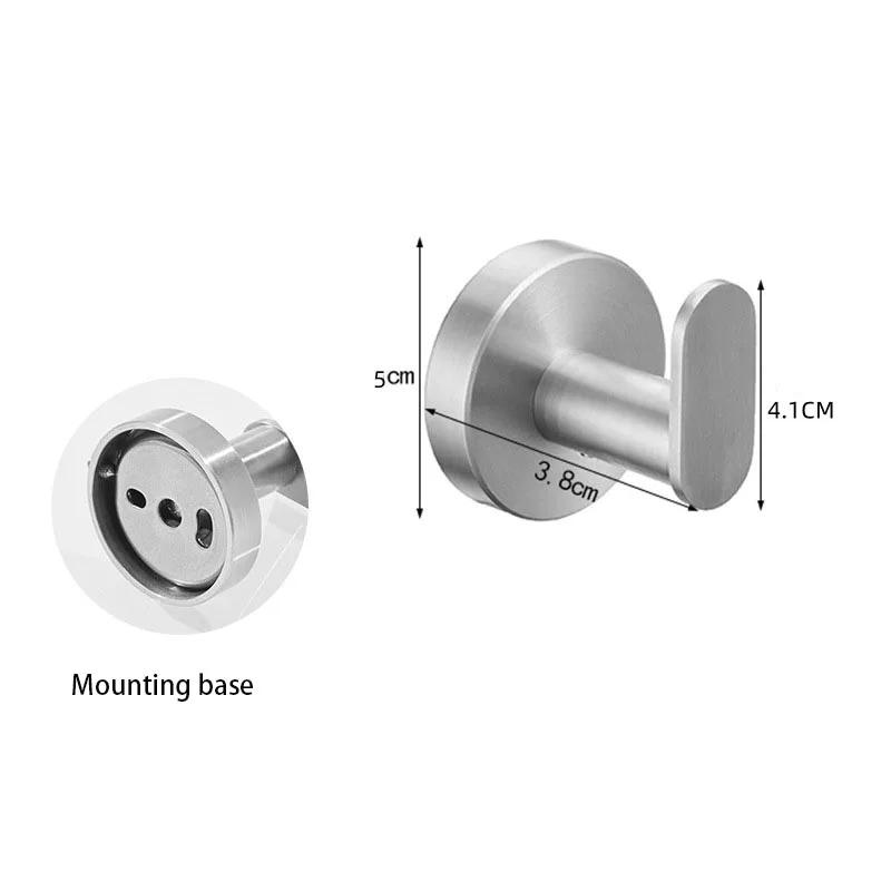 Towel Hook Stainless Steel Coat Removable Silver Wall Bearing Vacuum Suction Cup Coat hook for Kitchen Bathroom