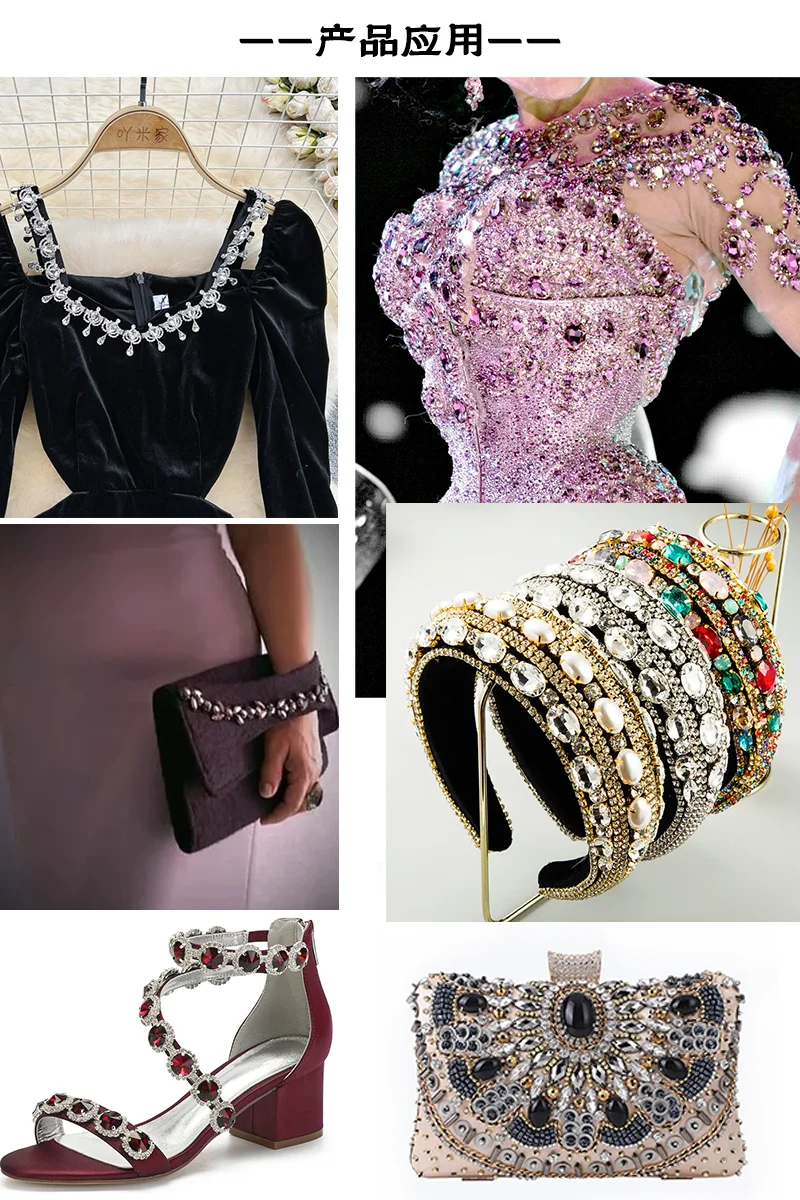 Blue Color Fashion10 Yards stone flower trim for Garment Decoration Bag Necklace Earning Applique Technique