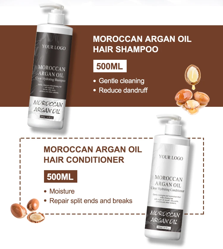 Wholesale OEM Natural Hair Care Products Moroccan Argan Oil Shampoo And Conditioner
