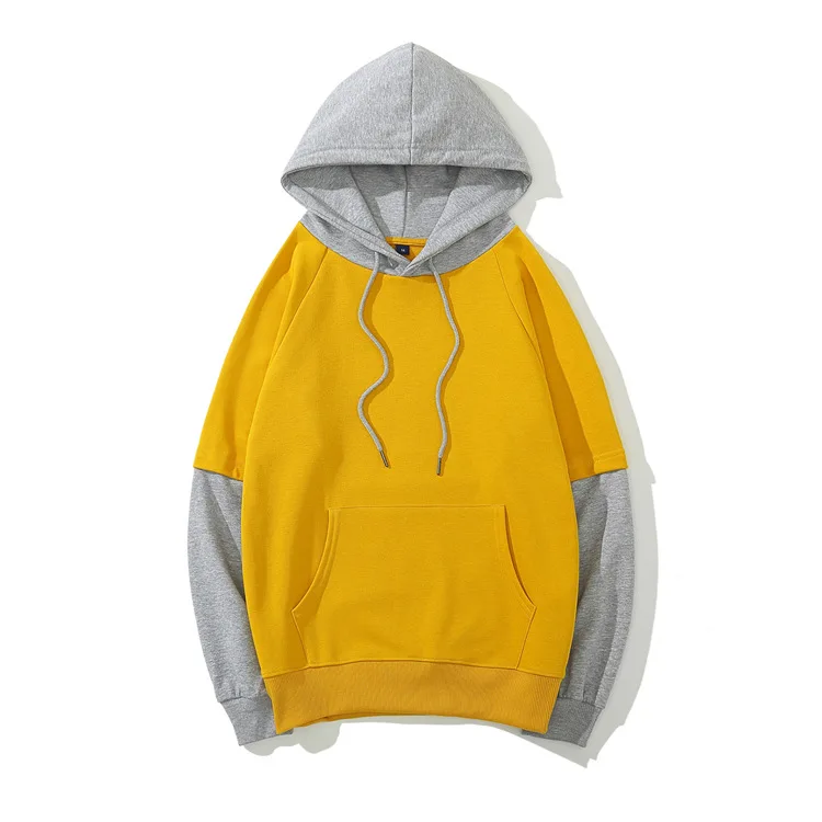 JACKETOWN New Fashion Custom Long Sleeve Block Color Hoodie Pullover Hooded Sweatshirt Men