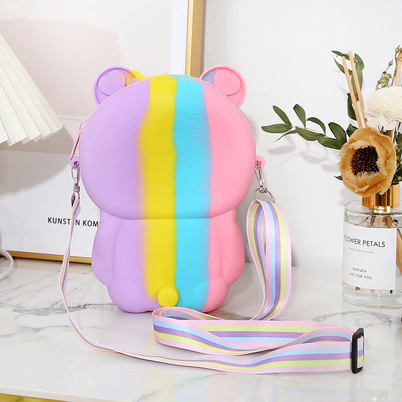 Bear Silicone Bag Cute Rat Killer Pioneer Oblique Bag New Fashion Girl Cartoon Wallet