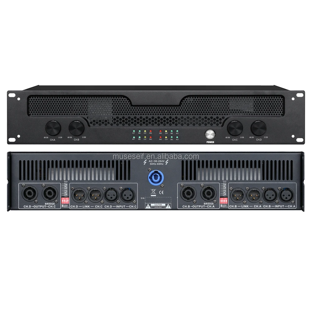 \WG408 4*800W digital power amplifier 4 channel power amplifier professional class D power amplifier suitable for KTV/DJ/bar