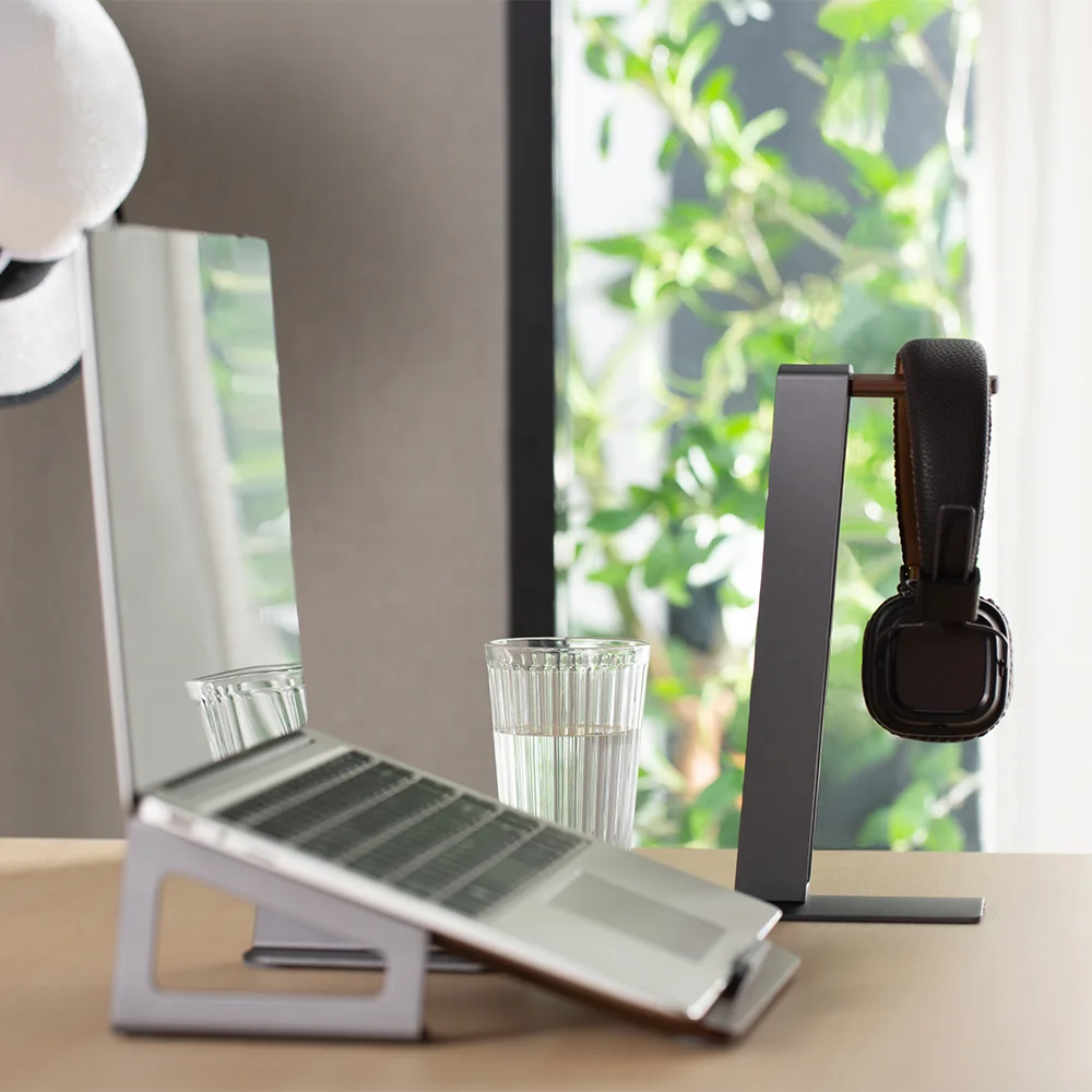 HPS05-3 Aluminum Wood Headphone Stand Headset Holder Gaming Game Headphone Hanger