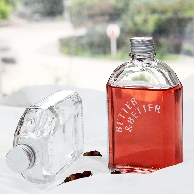 100ml 200ml 350ml 500ml Flat Cold-Brew Coffee Glass Bottle Juice Glass Packing Bottle