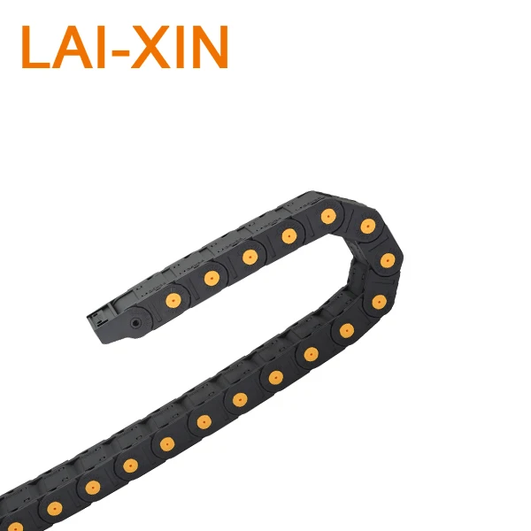 Custom Nylon Towline Flexible Cable Drag Chain With Plastic Bracket 25x57mm