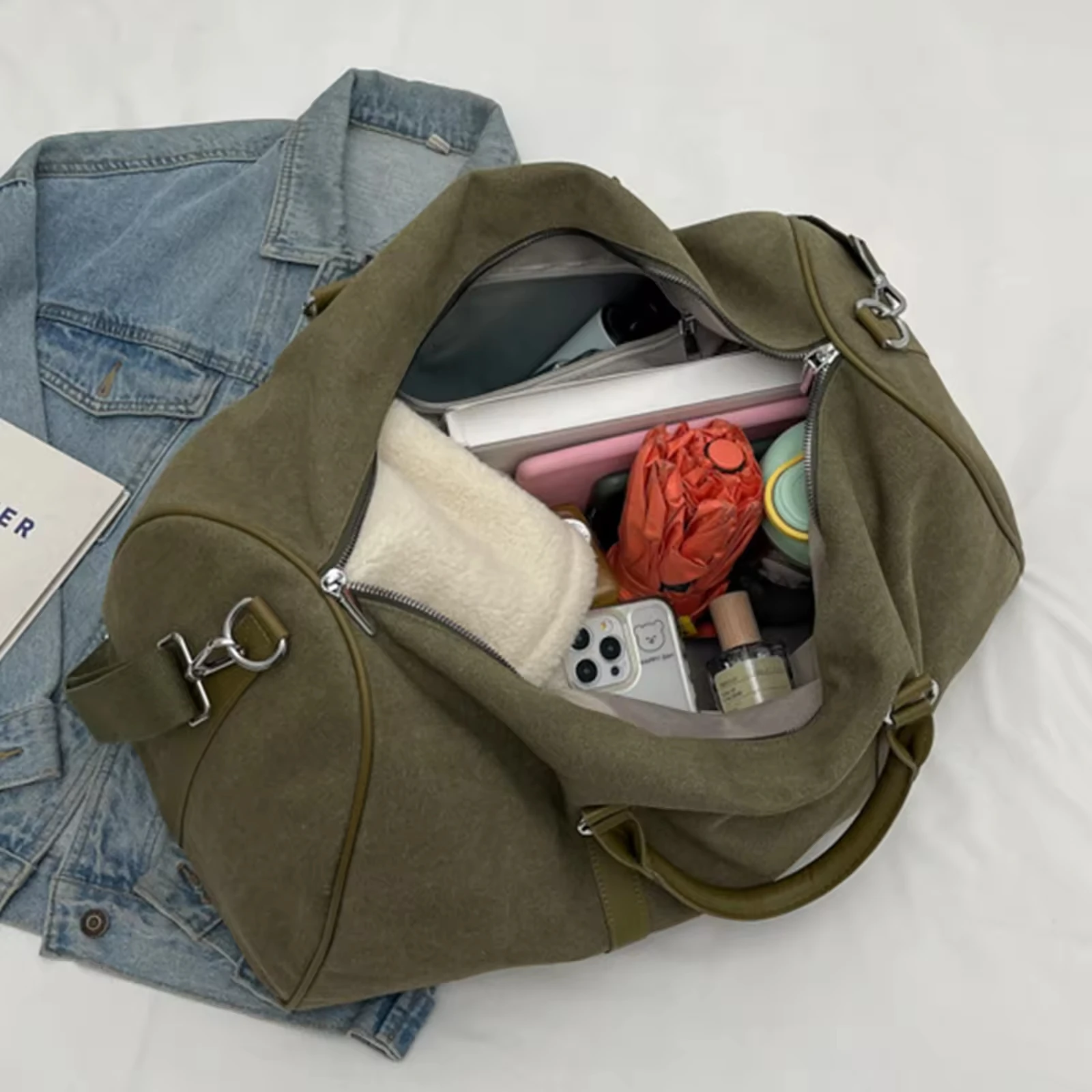 Foldable Waterproof Canvas Hanging Cloth Shoes Compartment Sports Tote Bag Weekend Travel Gym Duffel Bags Garment Bag for Men