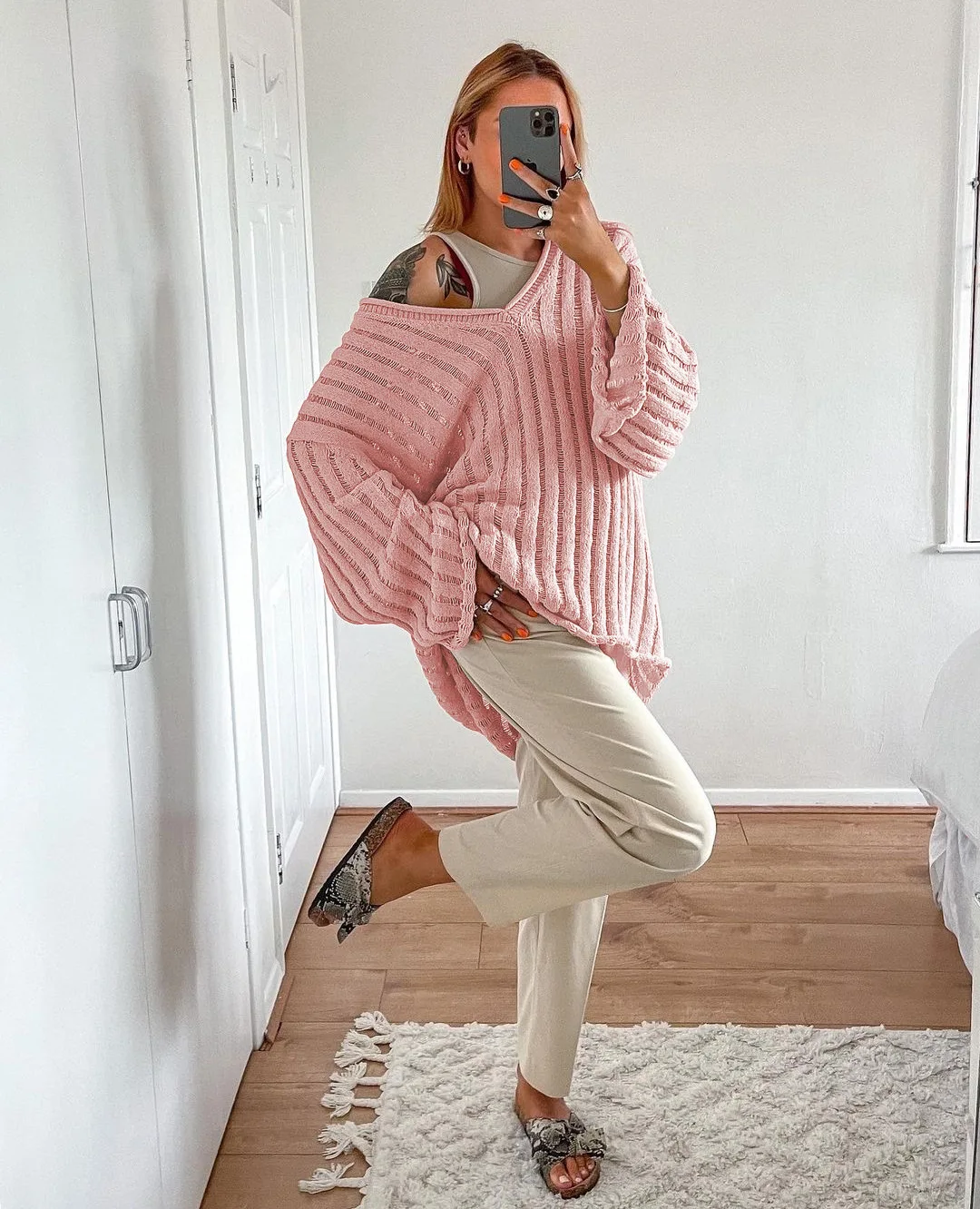 2022 Sweaters For Women V Neck Pullover Oversized Knitted Winter Fall Fashion Sweaters New Collection