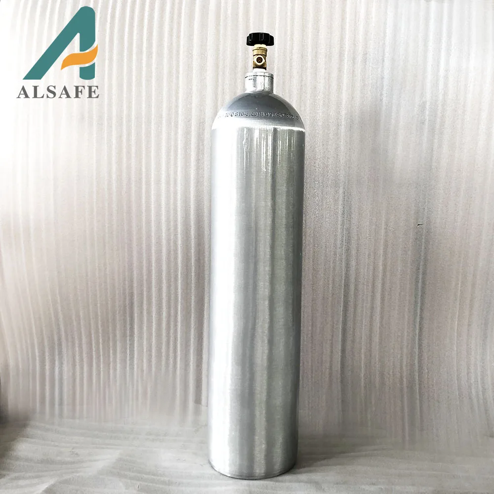 Alsafe Competitive Hot Product oxygen Gas Cylinder 15l 20l Aluminum Seamless Co2 Cylinder With Handle Co2 Tank