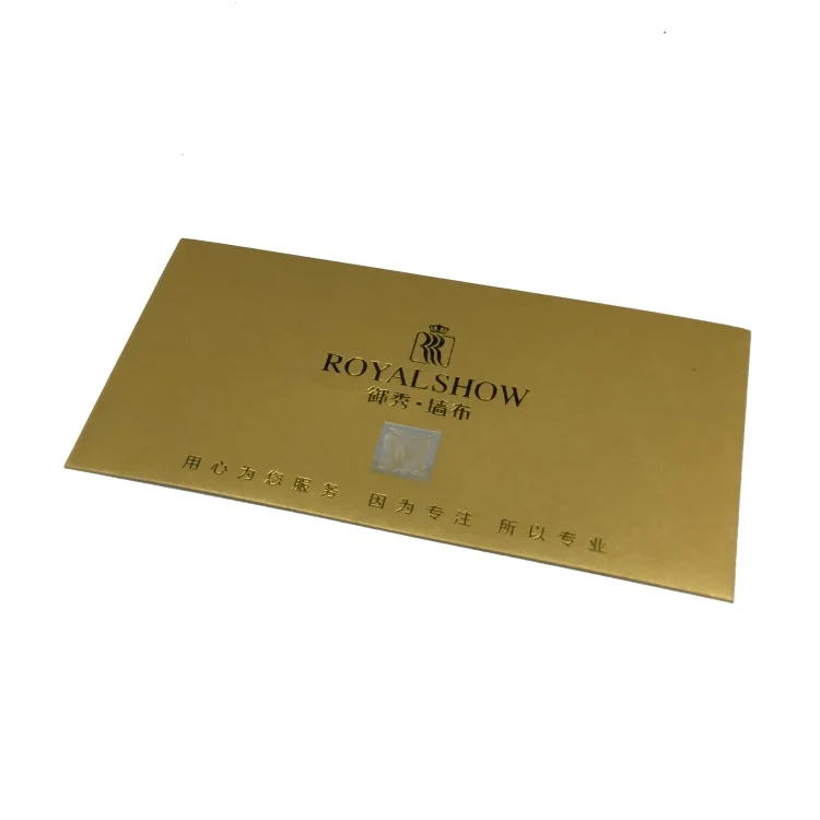 Hot sale Manufacturer Custom Order Gold Foil Logo Gift Card Paper Envelope