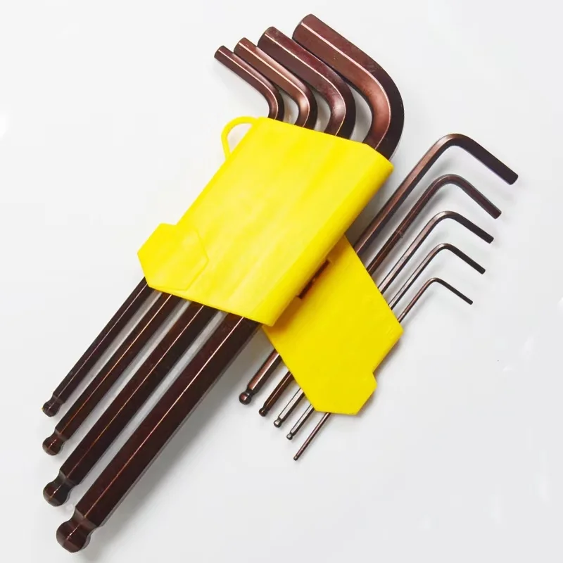Hot Sales 9pcs Ball End Hex Key S2 Chrome Plated Steel Hex Key