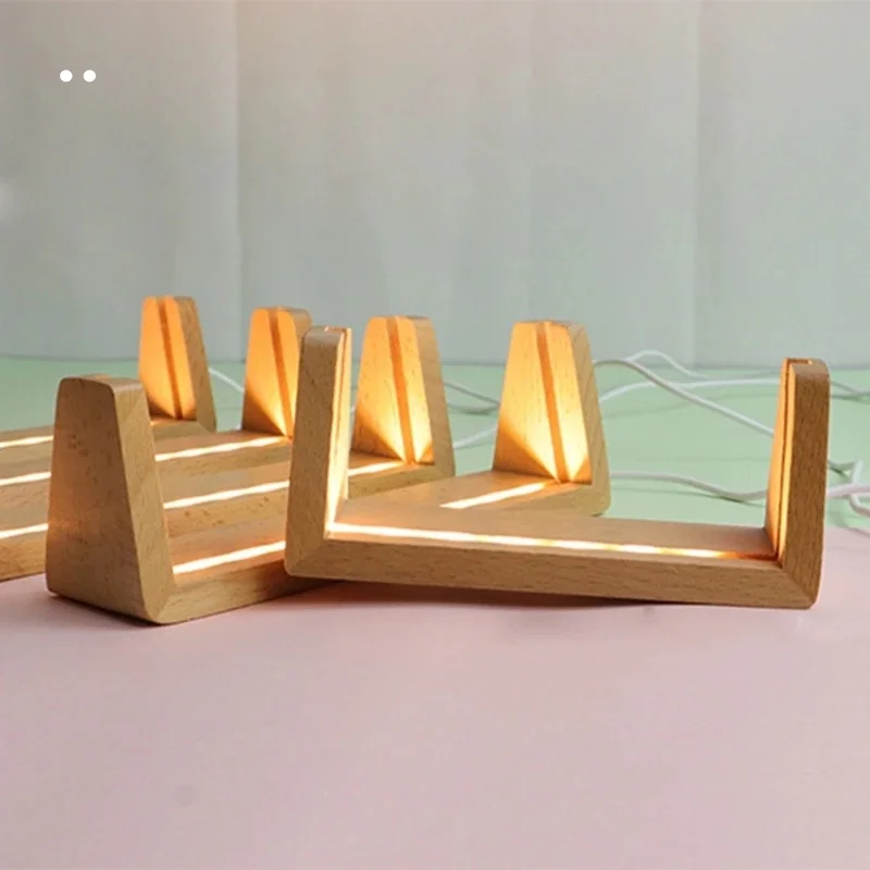 Многократное светодиодное 7 видов цветов RGB овальное деревянное основание для 3D ночного светильника акриловый Pamma лист