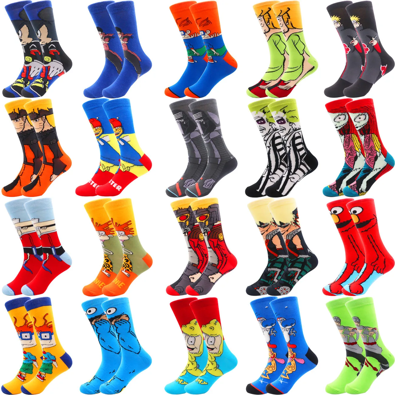 
2021 New cheap high quality cotton wholesale anime socks cartoon character meias funny cartoon socks for men 