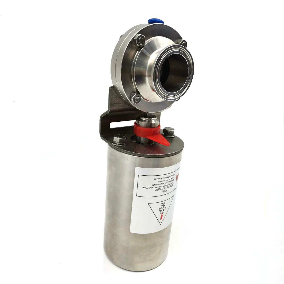 Wenzhou sanitary DN80 DN200 pneumatic regulating actuator control air spring actuated butterfly valve