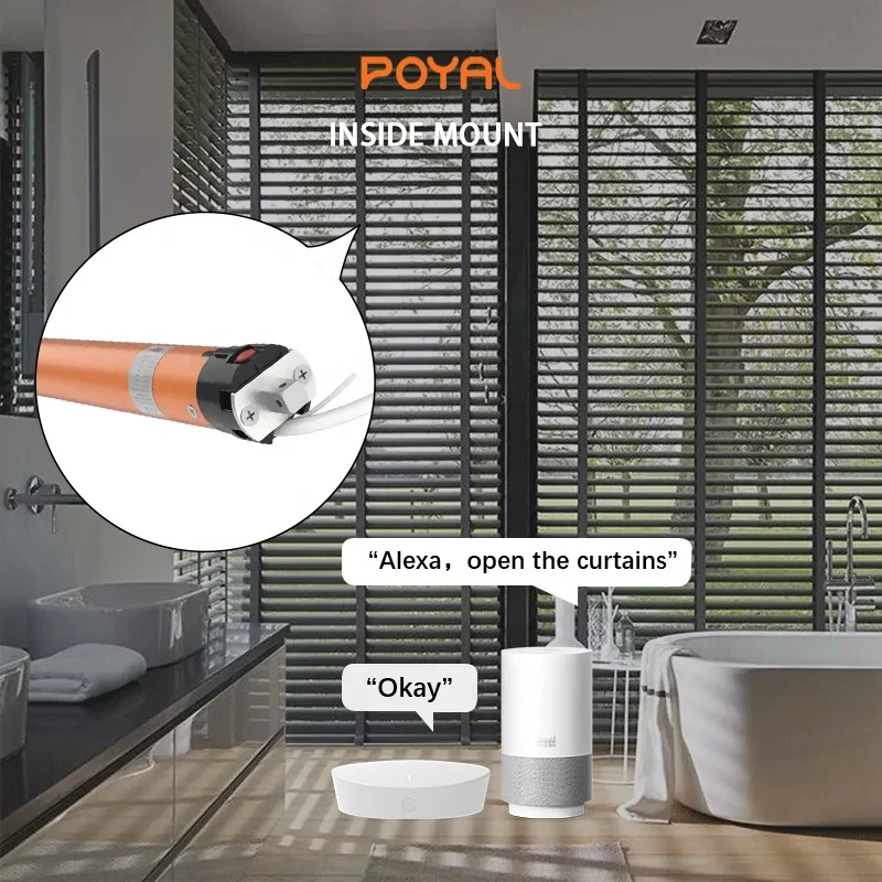 Tuya Motorized Blinds High Torque Motor Smart Motorized Blinds