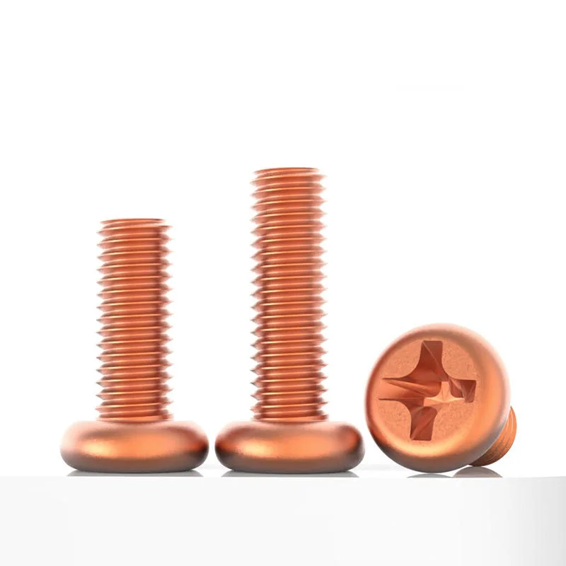 T2 copper US ASME B 18.6.3 round head Phillips screws PM copper Cross Recessed Pan Head machine screws M2M2.5~M5M6