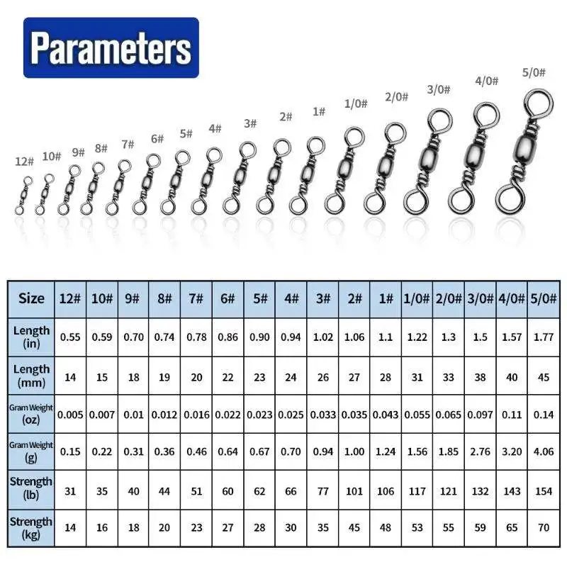 Solid Ring Fishing Tackle Hook Line Connector Copper  Rolling Ball Bearing Fishing Swivel