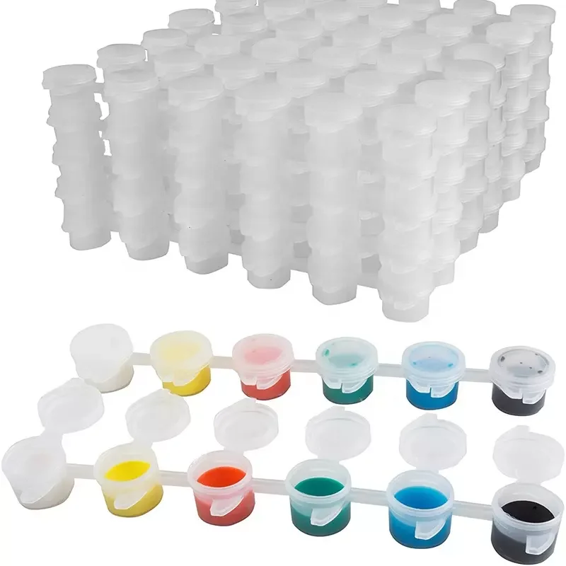Factory Direct Sales Pe Material 2ml3ml5ml Empty Transparent Round Acrylic Paint Cup