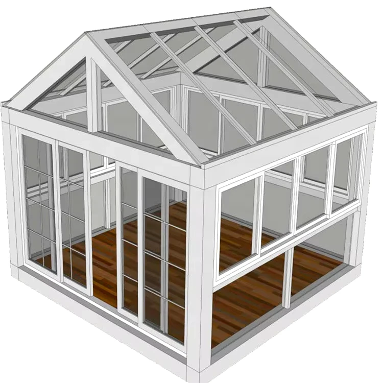 3M X 3M Brick 3X3 P Shaped Bespoke Conservatory Greenhouse Aluminum Edwardian Style Victorian Conservatory for Sale