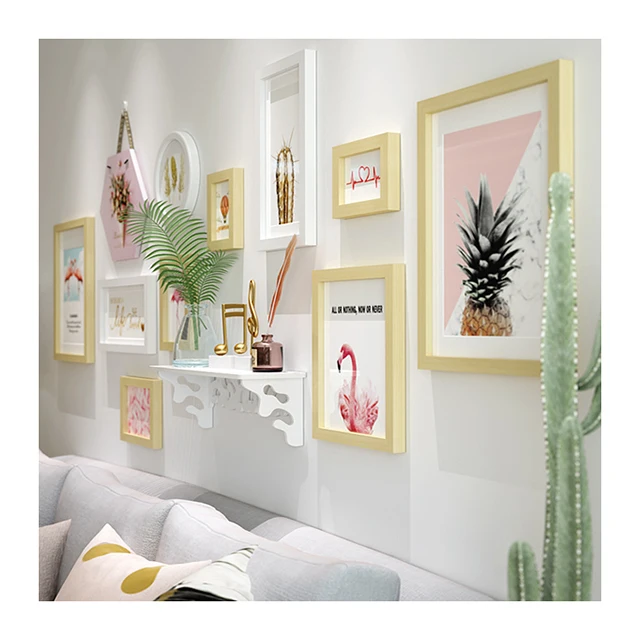 wholesale love wall photo frame set with Hexagonal plate