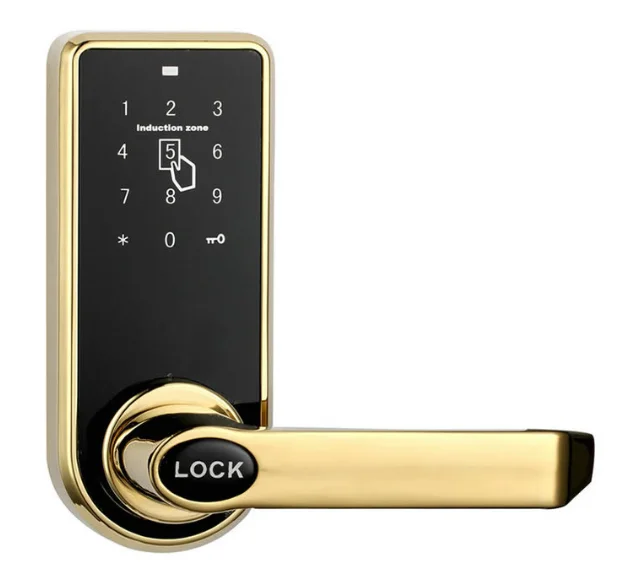 Touch screen digital keypad ID card electronic door lock latch bolt door lock Password + Key +card  Smart Digital Electronic Lev