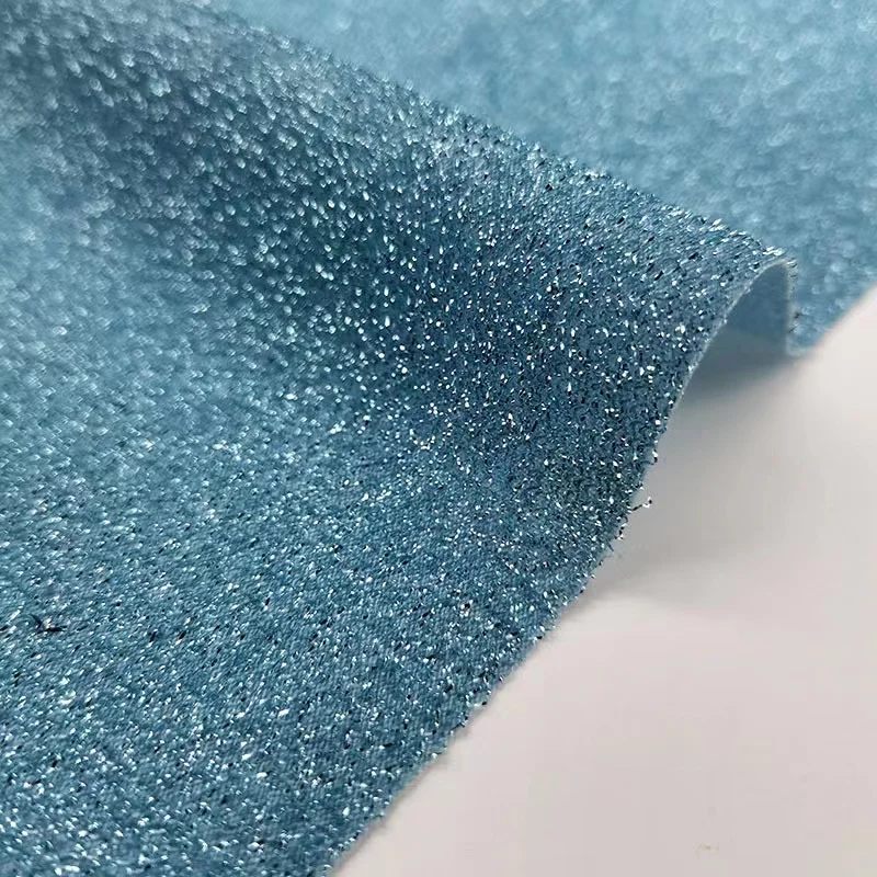 High quality multi color lurex nylon metallic spandex knitted fabric for shiny dress and garments