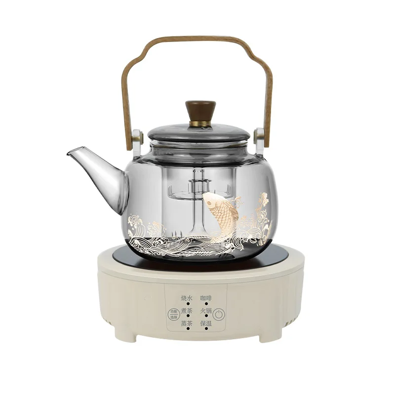 Stovetop Safe Heat resistant Borosilicate Glass Teapot Loose Leaf tea pot glass With Removable Infuser for Steamed Boiling tea